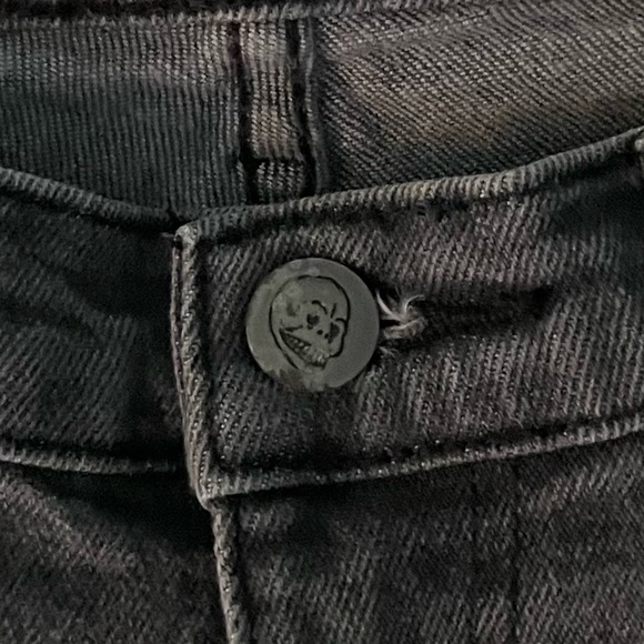 Cheap Monday Black Denim Jeans with Ribbon Stripes down the sides Size 26 - Picture 5 of 13